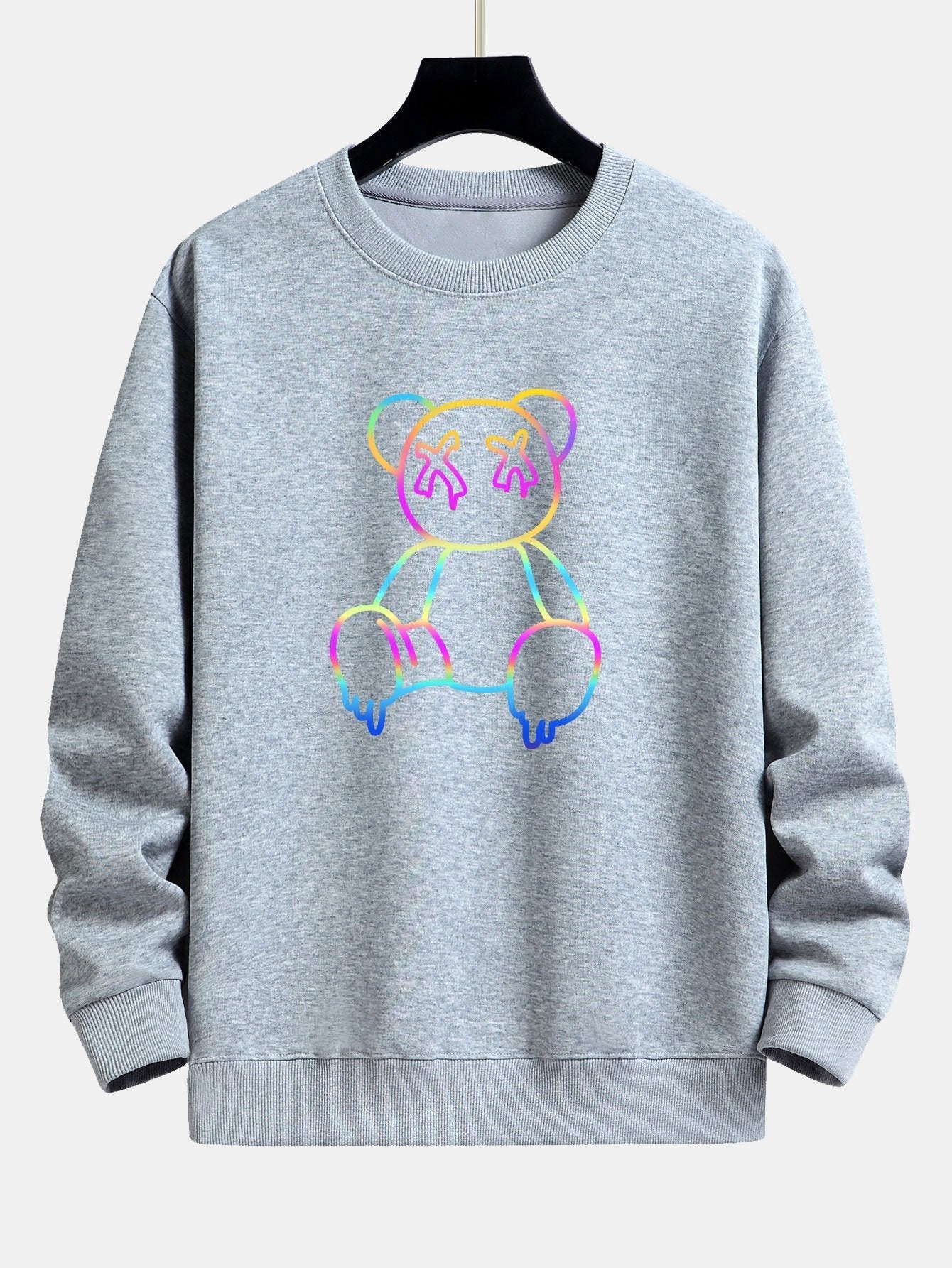 VARENO Sweatshirt mit Farbverlauf und Bärenmotiv