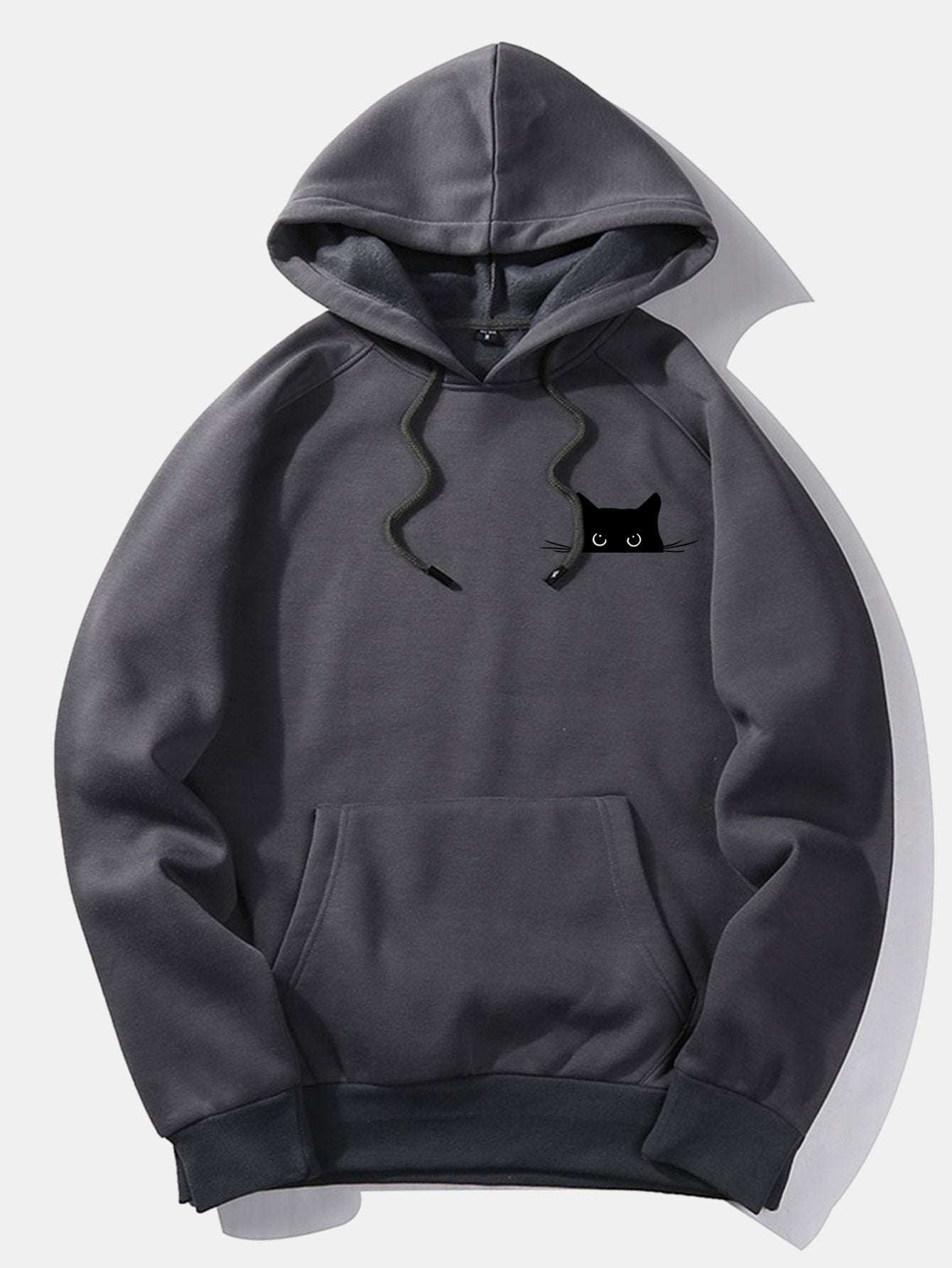 VARENO Kapuzenpullover mit schwarzem Katzen-Print