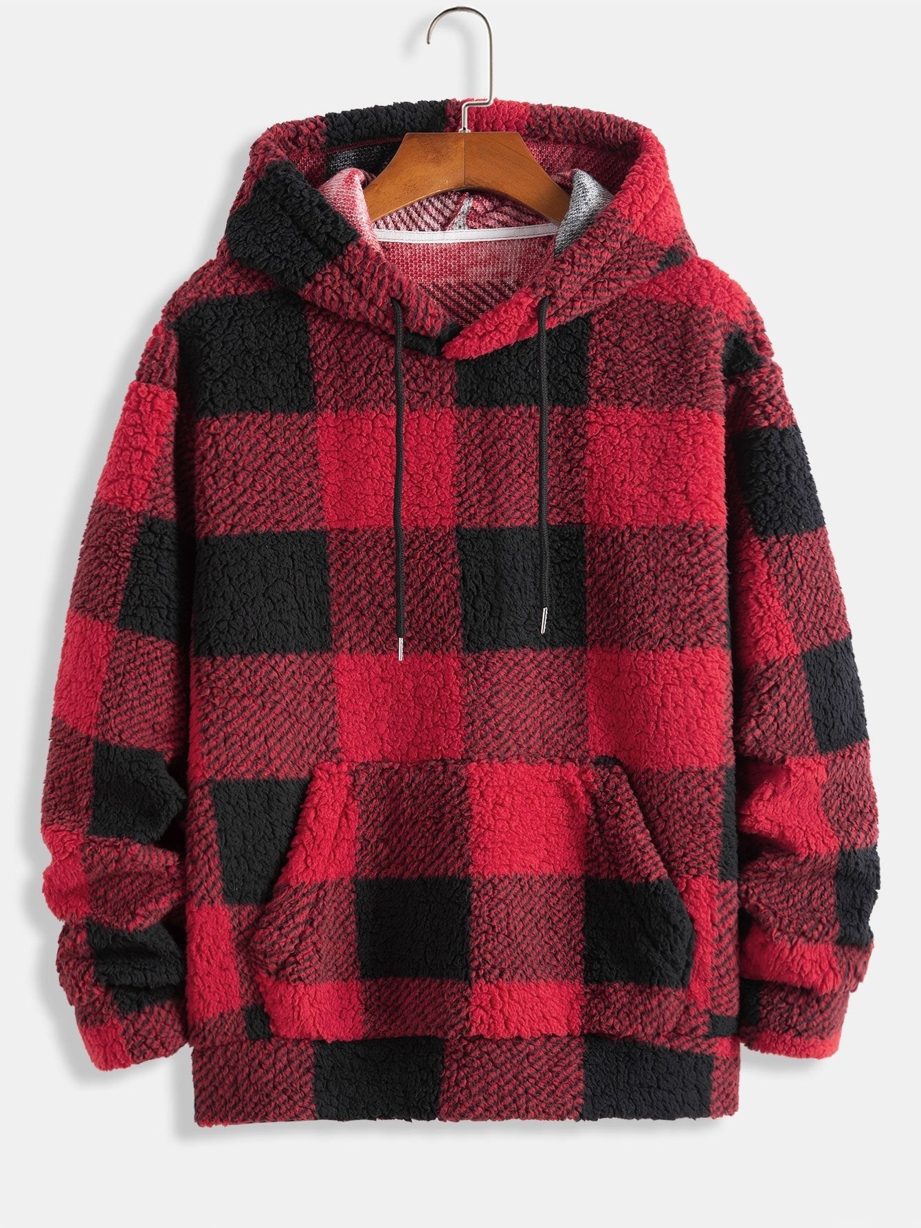 VARENO Kapuzenpullover mit Karomuster