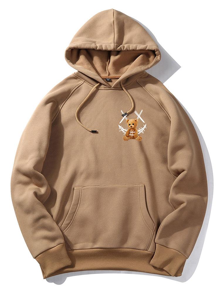 VARENO Smiley-Bär-Kapuzenpullover
