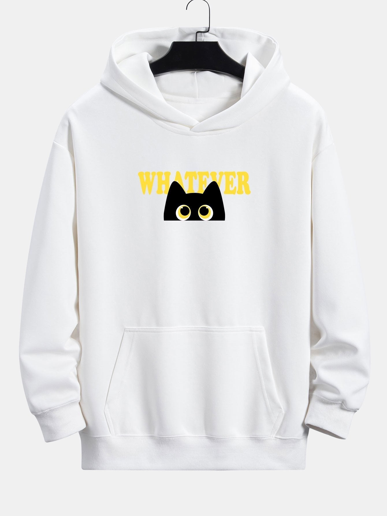 VARENO „Whatever“ Kapuzenpullover mit schwarzer Katze