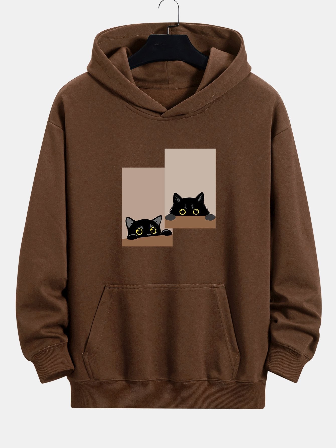 VARENO Kapuzenpullover mit schwarzem Katzen-Starren
