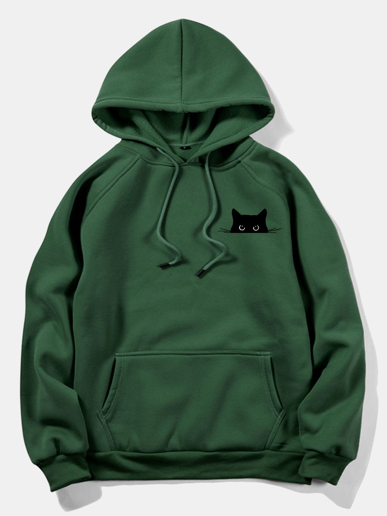 VARENO Kapuzenpullover mit schwarzem Katzen-Print