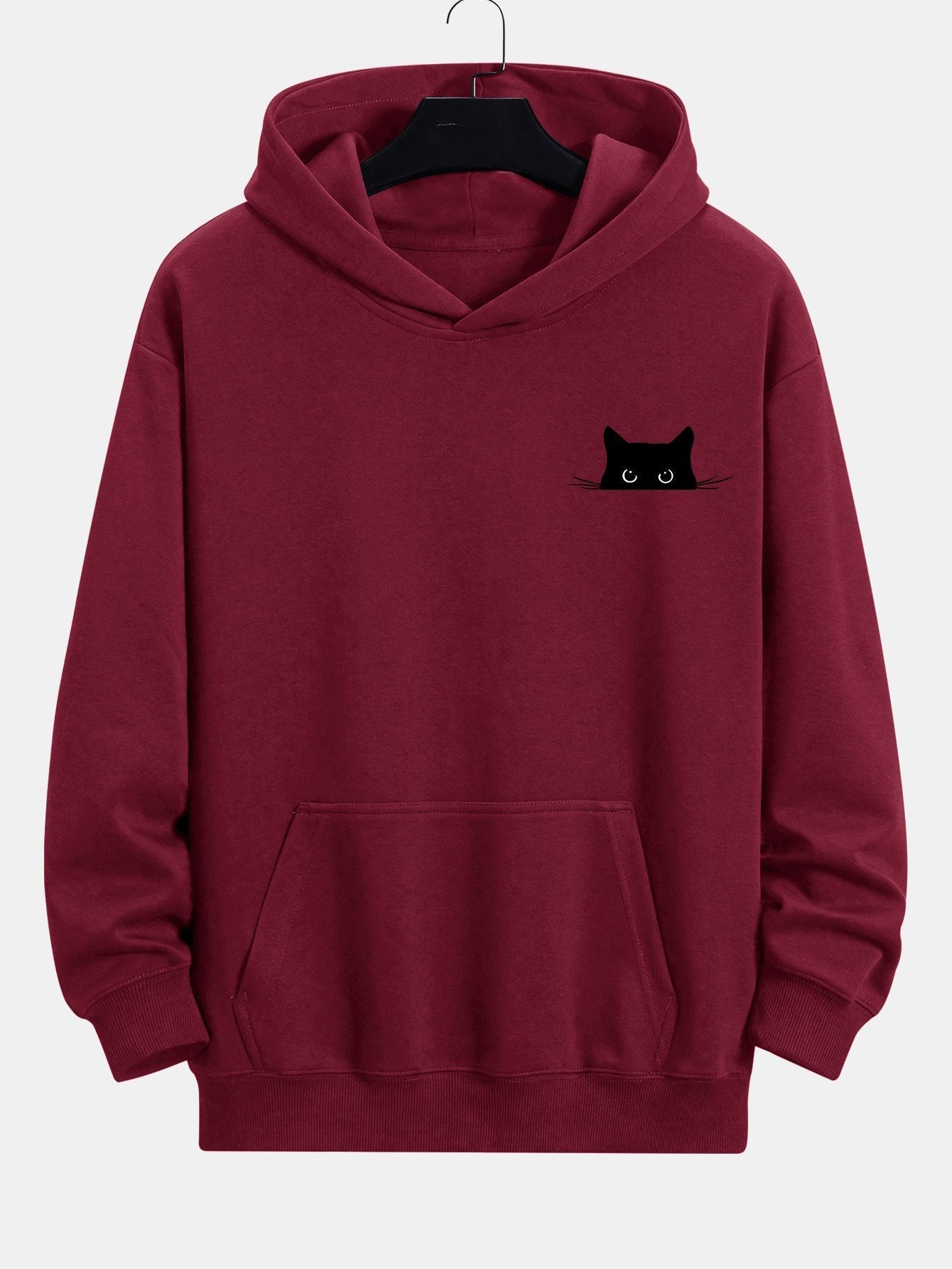 VARENO Schwarzer Kapuzenpullover mit Katzen-Passform