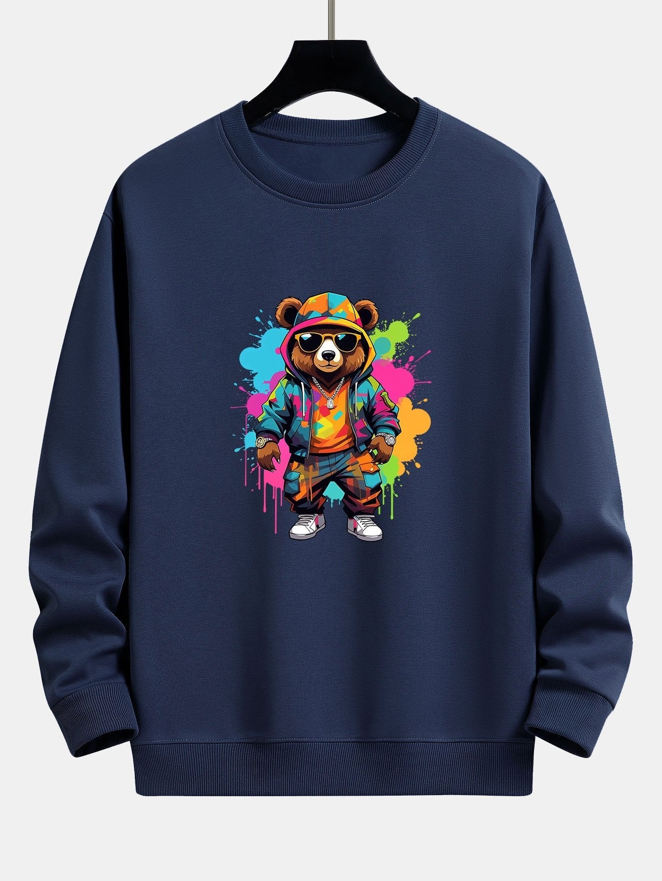 VARENO Sweatshirt mit Splash-Bear-Print