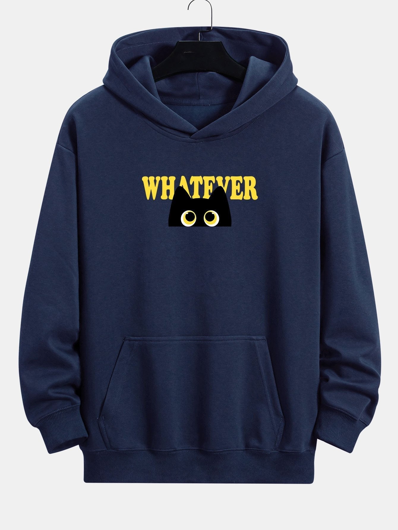 VARENO „Whatever“ Kapuzenpullover mit schwarzer Katze