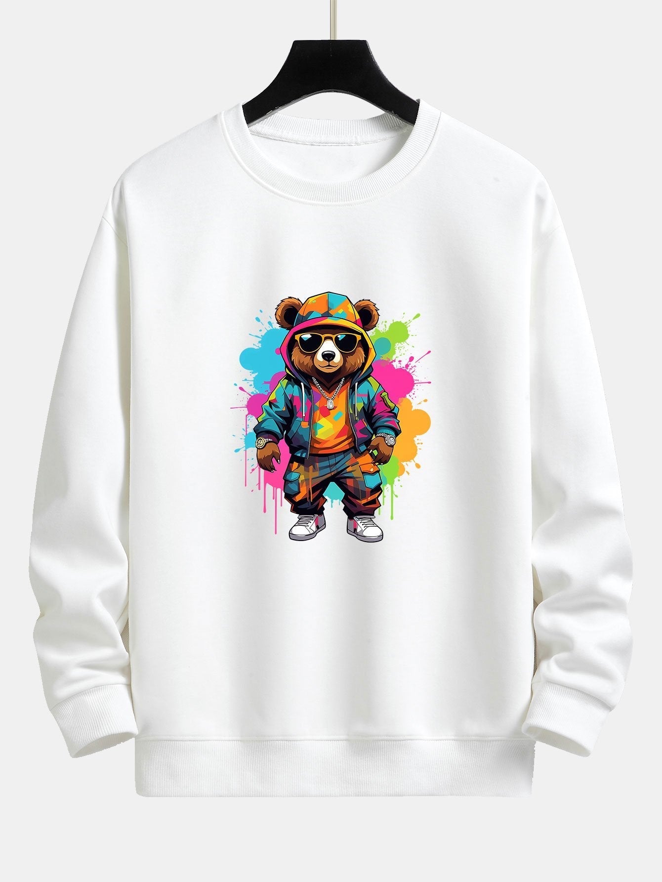 VARENO Sweatshirt mit Splash-Bear-Print