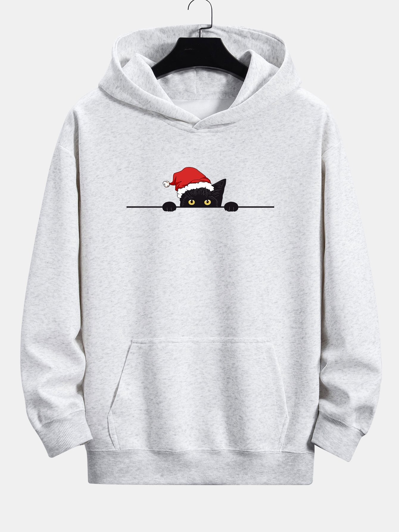VARENO Weihnachts-Kapuzenpullover mit schwarzer Katze