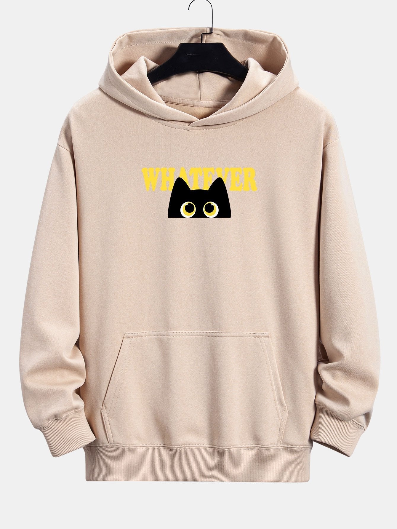 VARENO „Whatever“ Kapuzenpullover mit schwarzer Katze