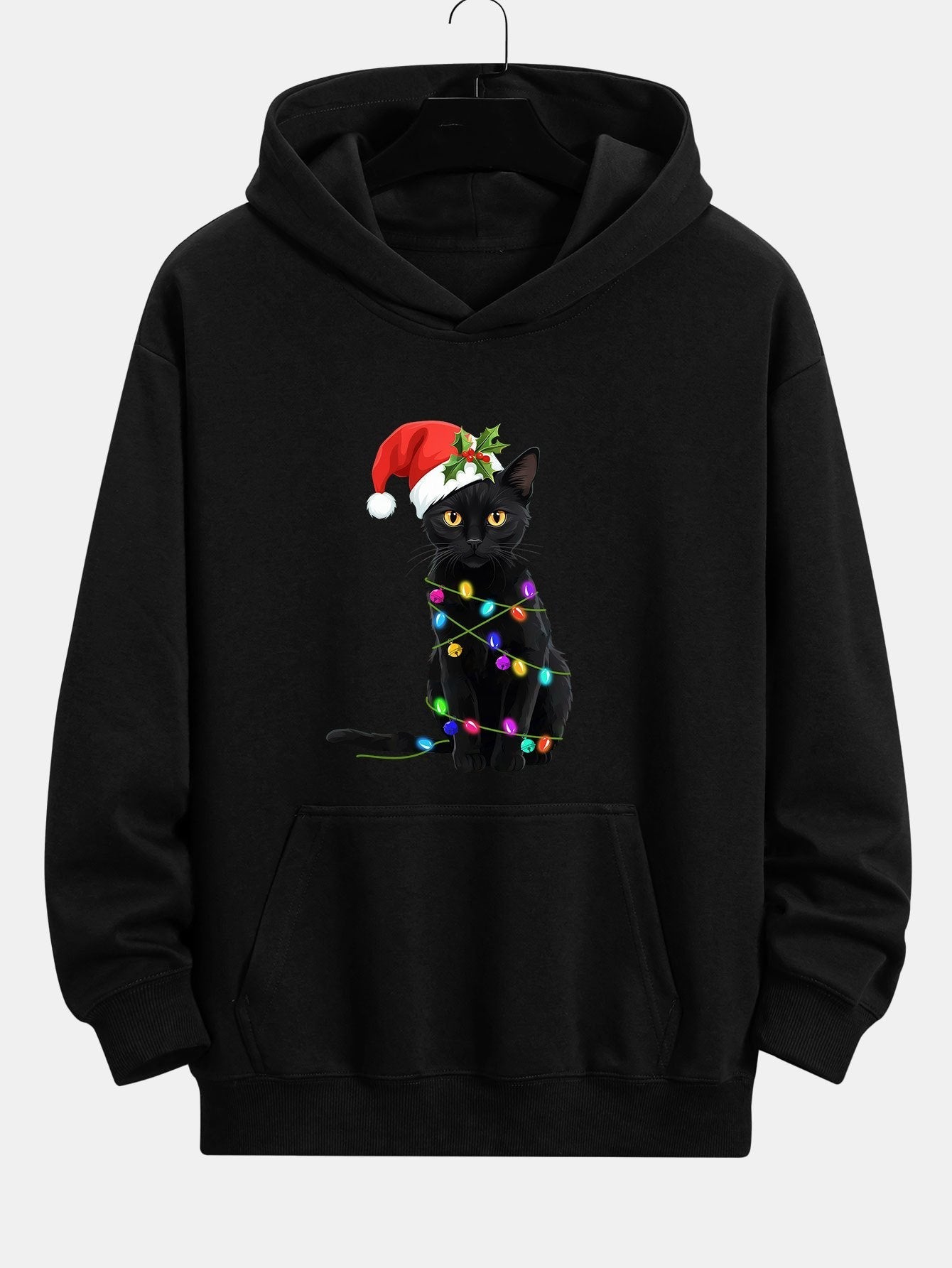 VARENO Weihnachtslichter-Katzen-Hoodie