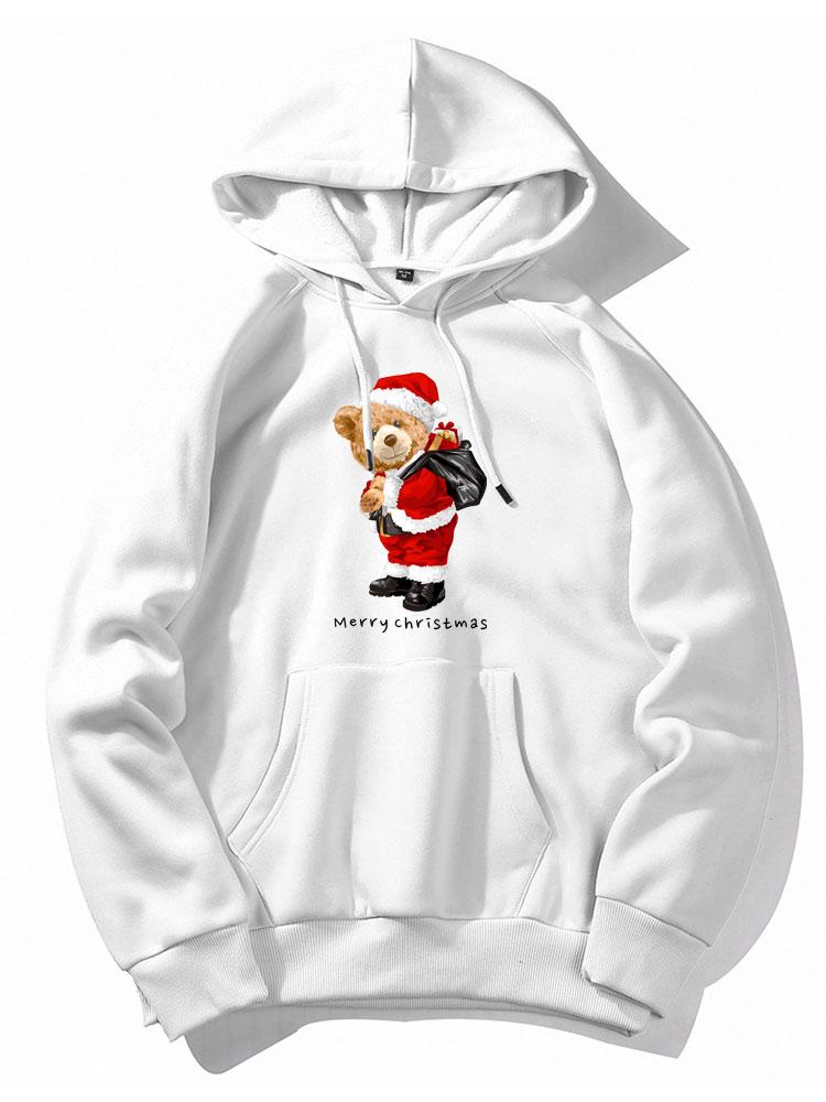 VARENO Kapuzenpullover mit Weihnachtsbär-Print