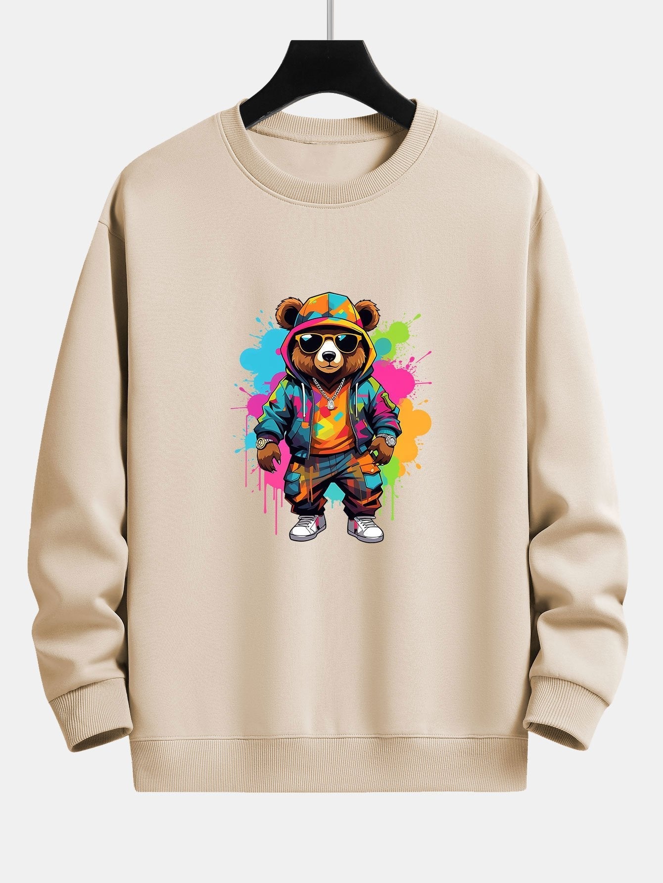 VARENO Sweatshirt mit Splash-Bear-Print