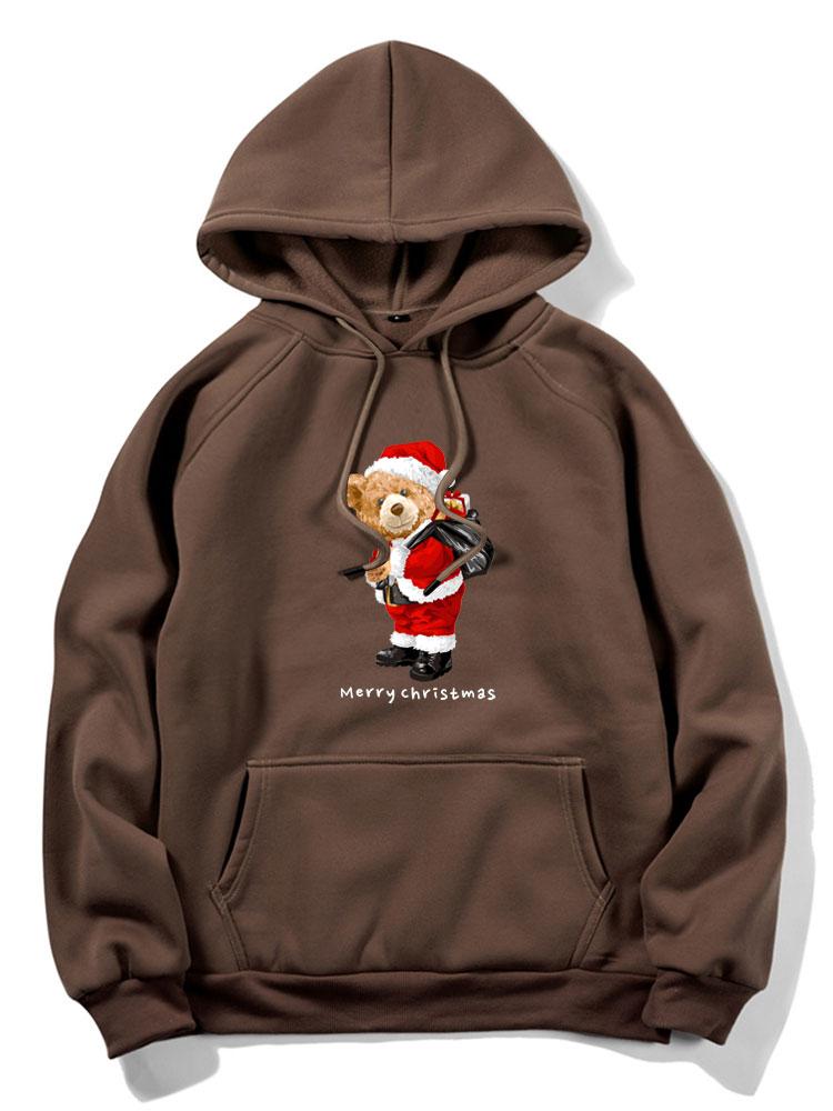 VARENO Kapuzenpullover mit Weihnachtsbär-Print