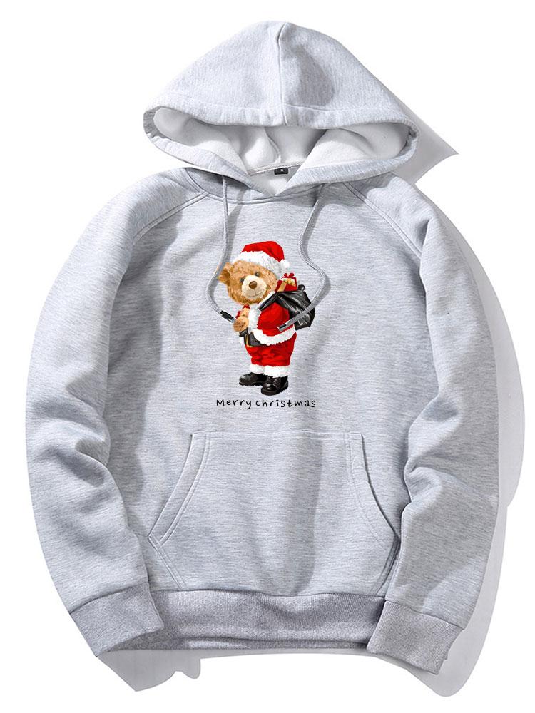 VARENO Kapuzenpullover mit Weihnachtsbär-Print