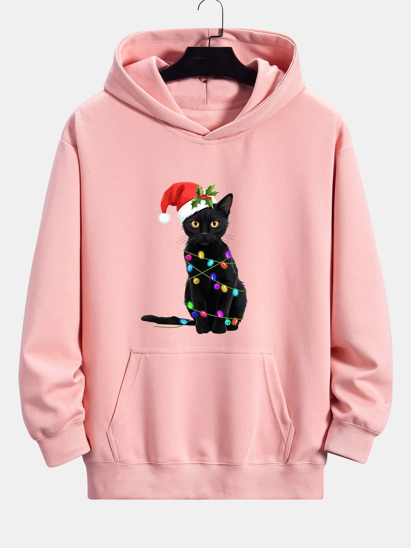 VARENO Weihnachtslichter-Katzen-Hoodie