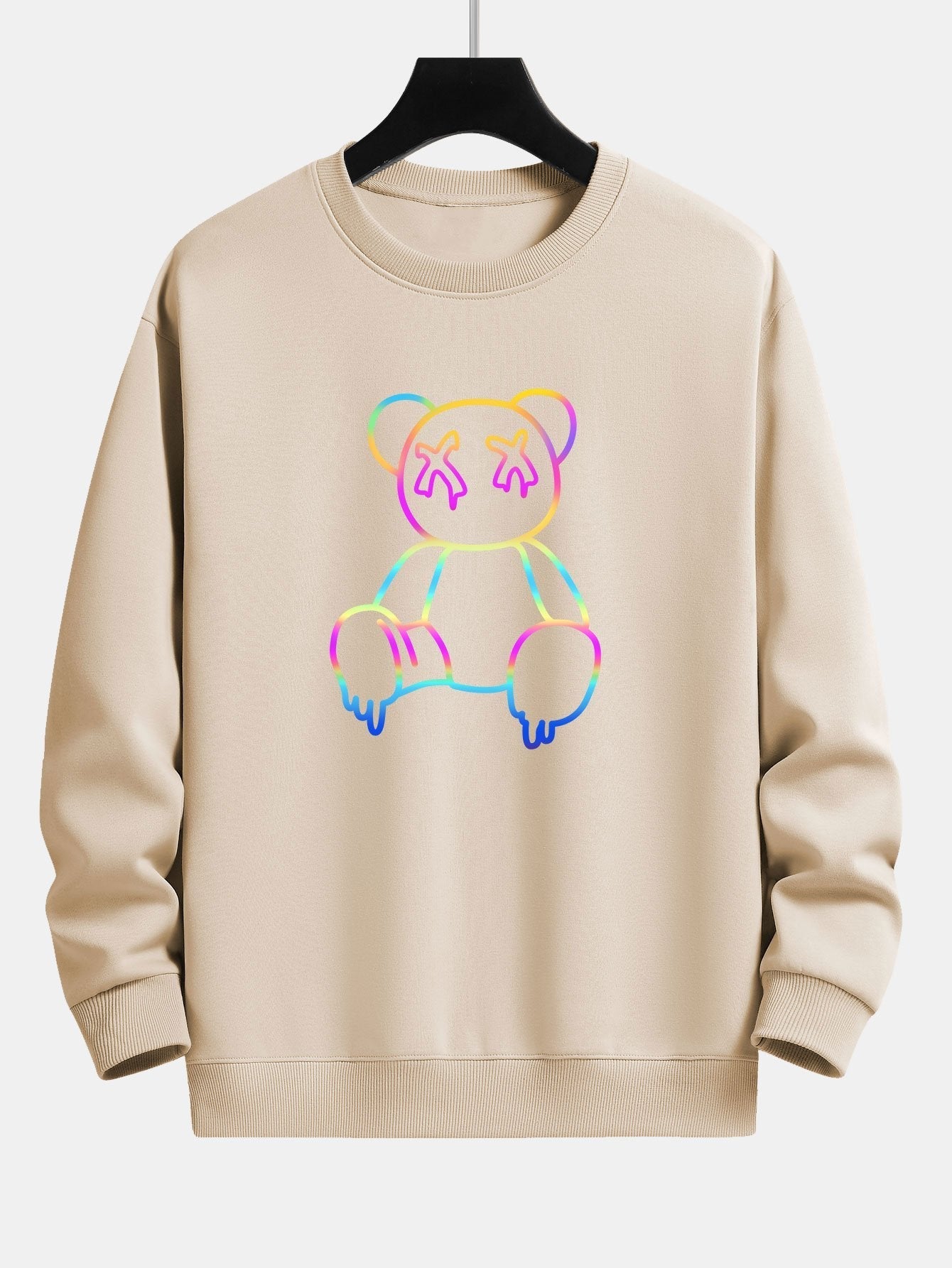 VARENO Sweatshirt mit Farbverlauf und Bärenmotiv