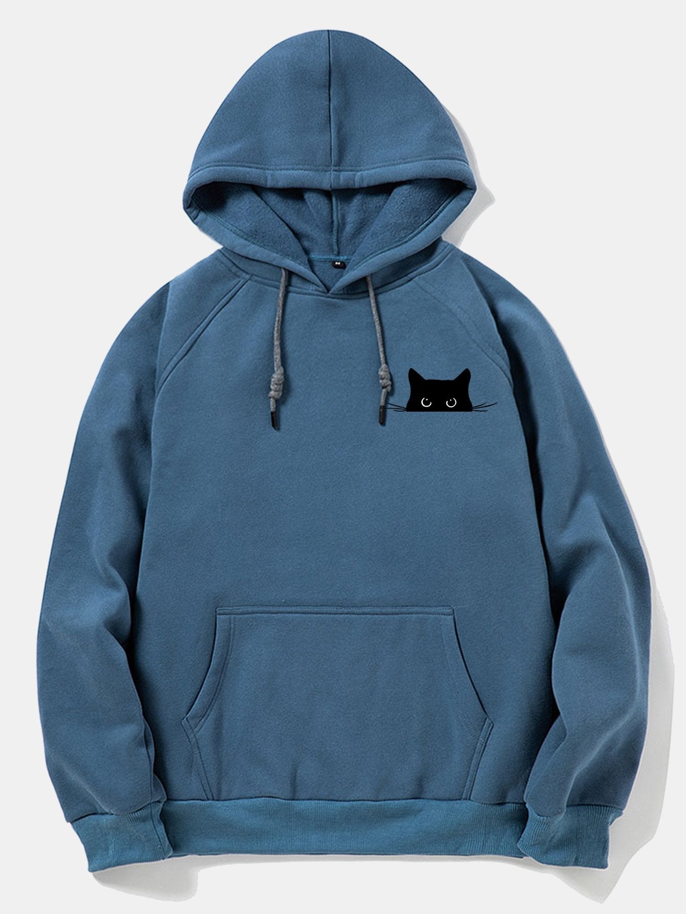 VARENO Kapuzenpullover mit schwarzem Katzen-Print