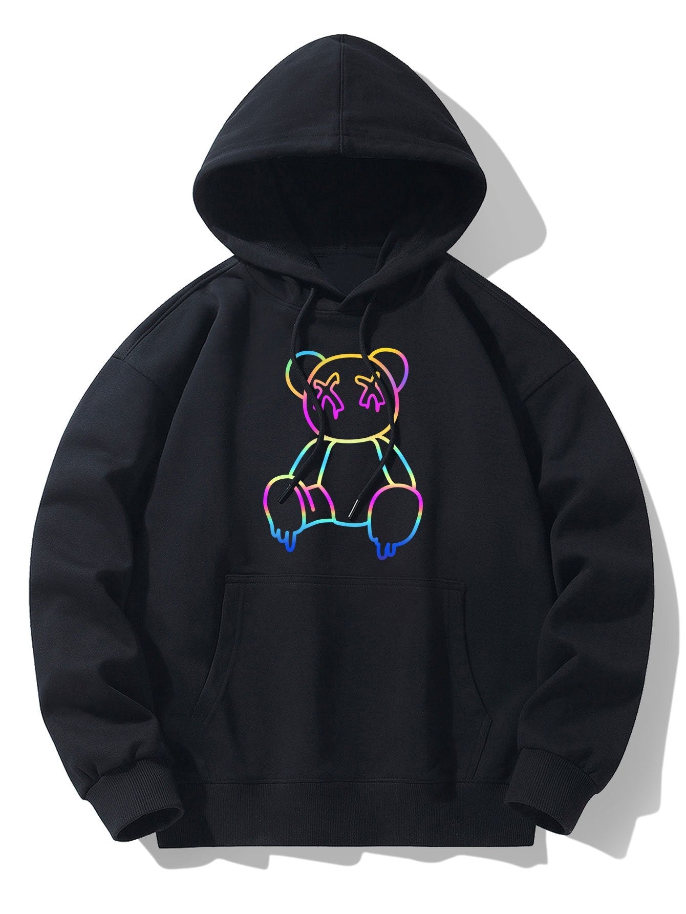 VARENO Hoodie mit Farbverlauf und Bärenmotiv