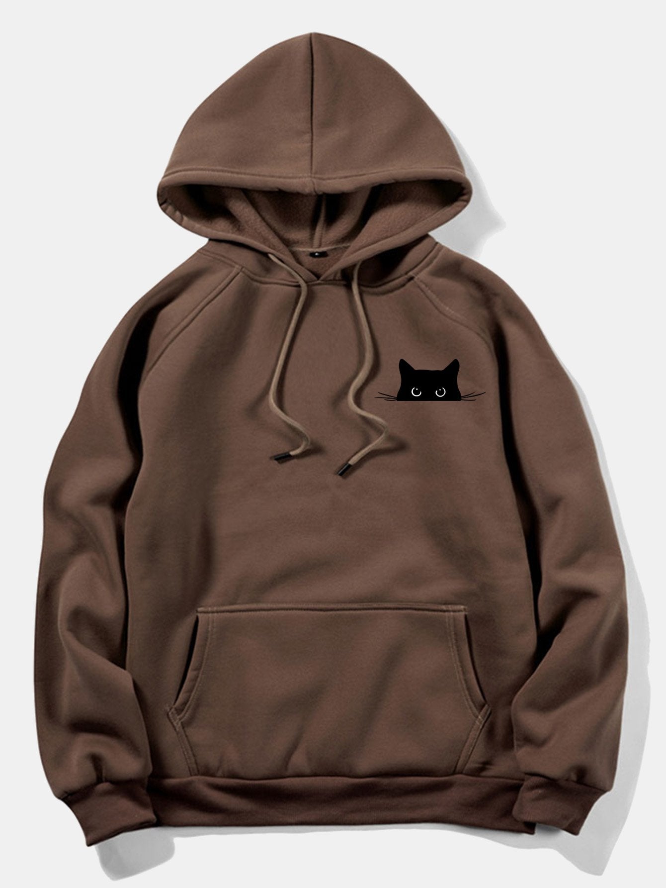 VARENO Kapuzenpullover mit schwarzem Katzen-Print