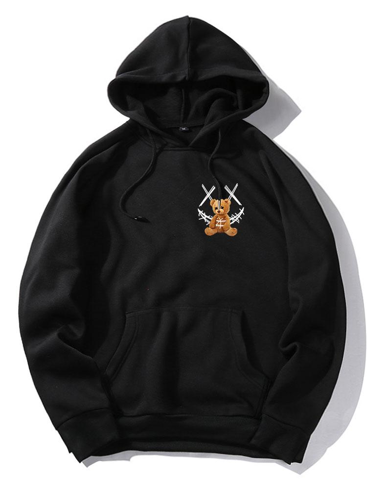 VARENO Smiley-Bär-Kapuzenpullover