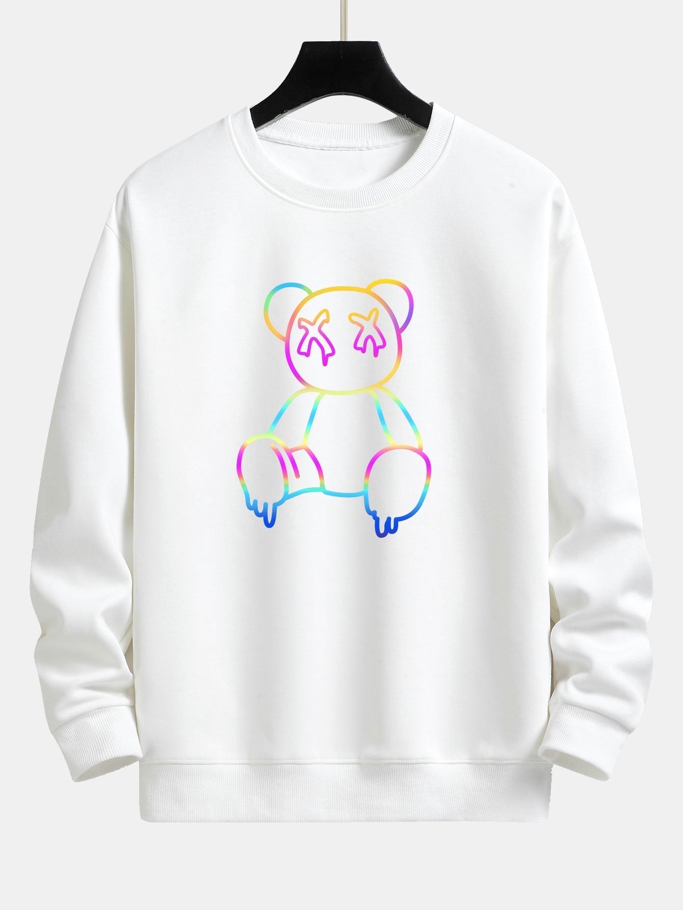VARENO Sweatshirt mit Farbverlauf und Bärenmotiv
