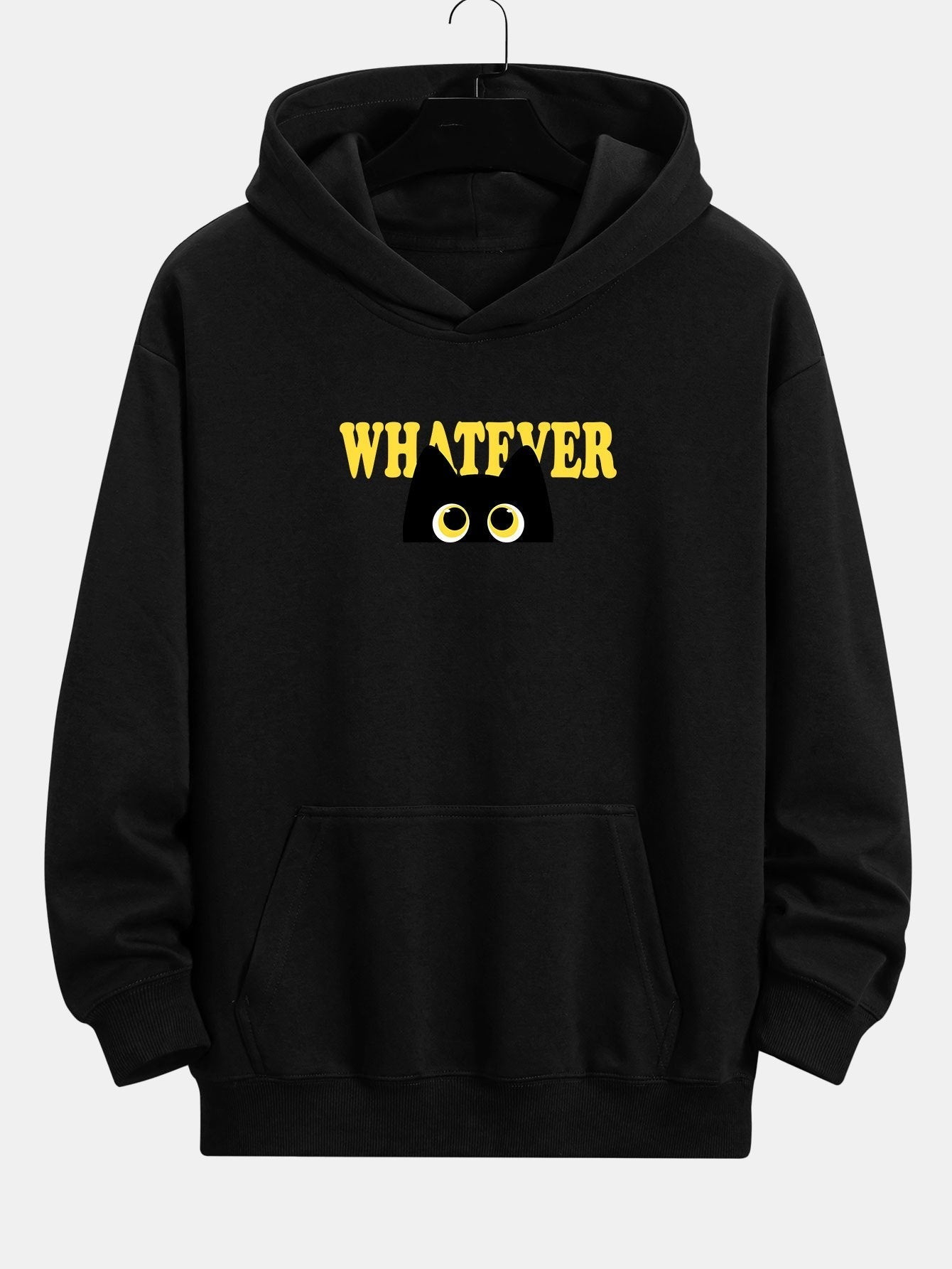VARENO „Whatever“ Kapuzenpullover mit schwarzer Katze