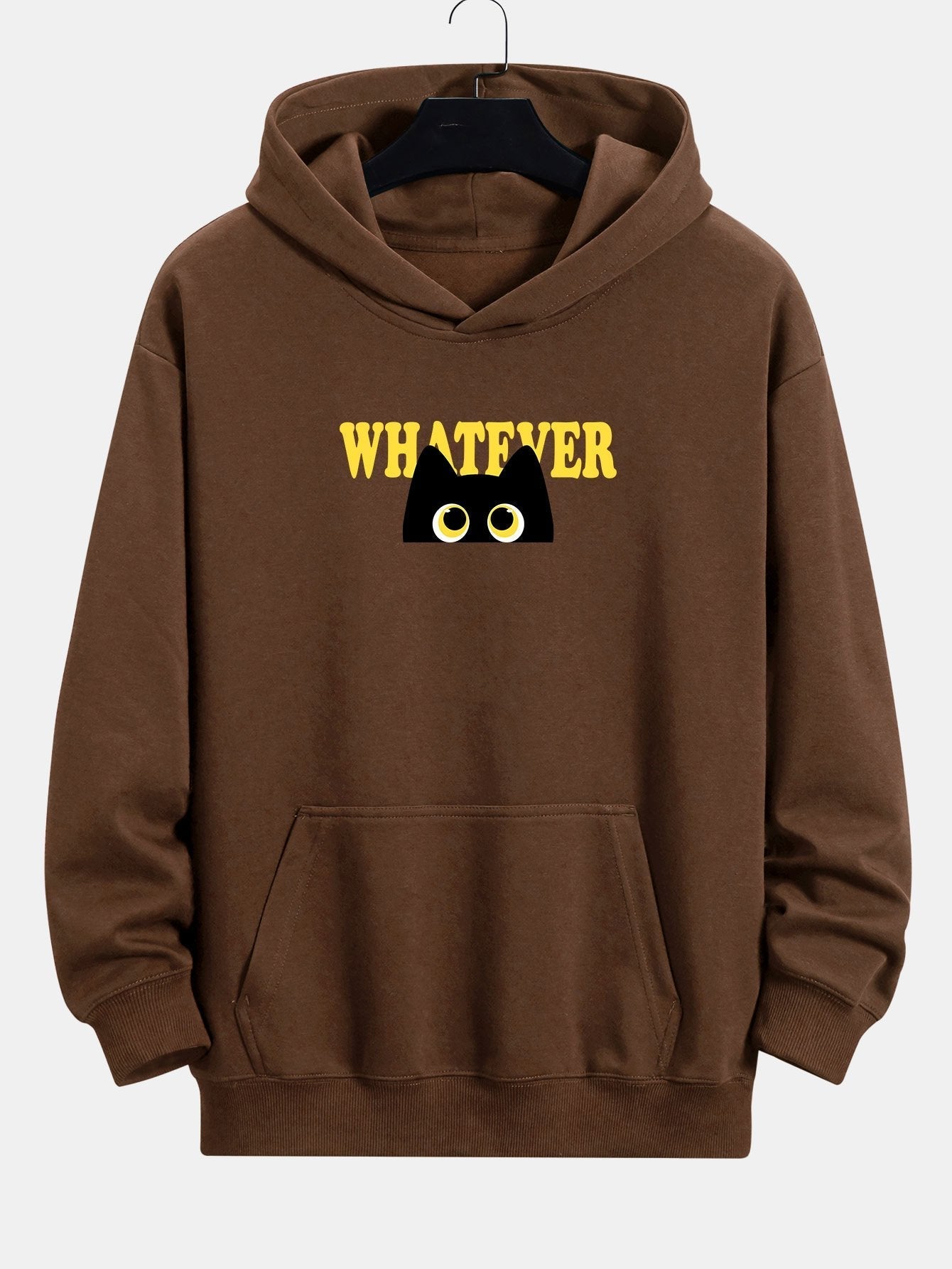 VARENO „Whatever“ Kapuzenpullover mit schwarzer Katze