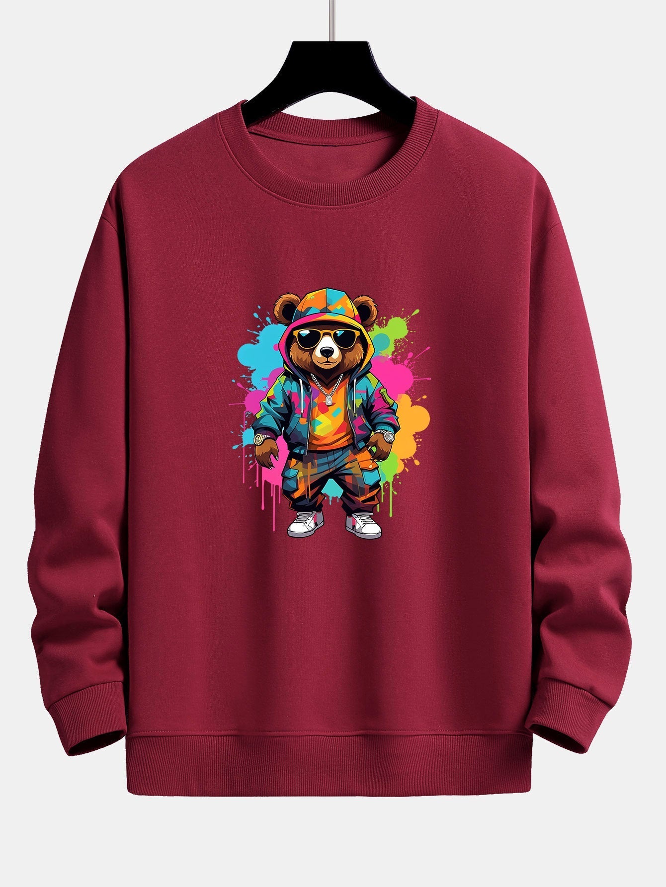 VARENO Sweatshirt mit Splash-Bear-Print
