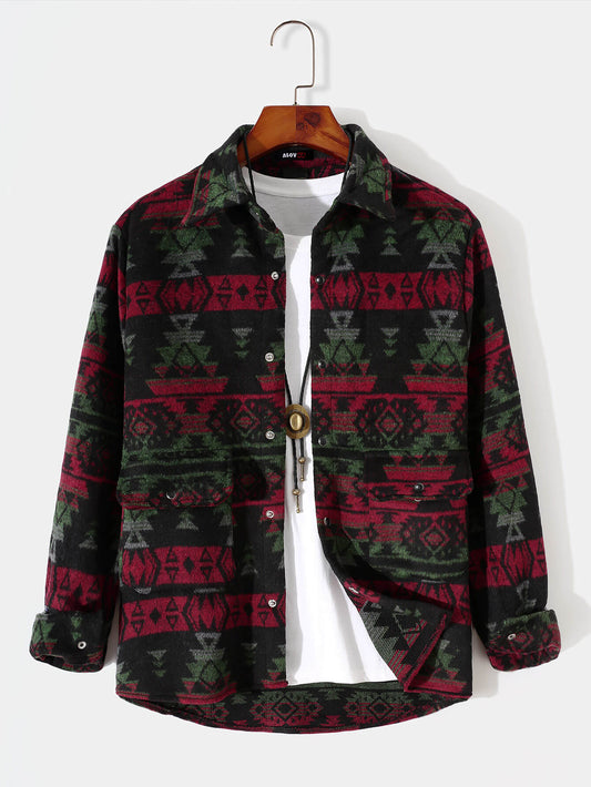 VARENO Rot - Schwarze Hemdjacke