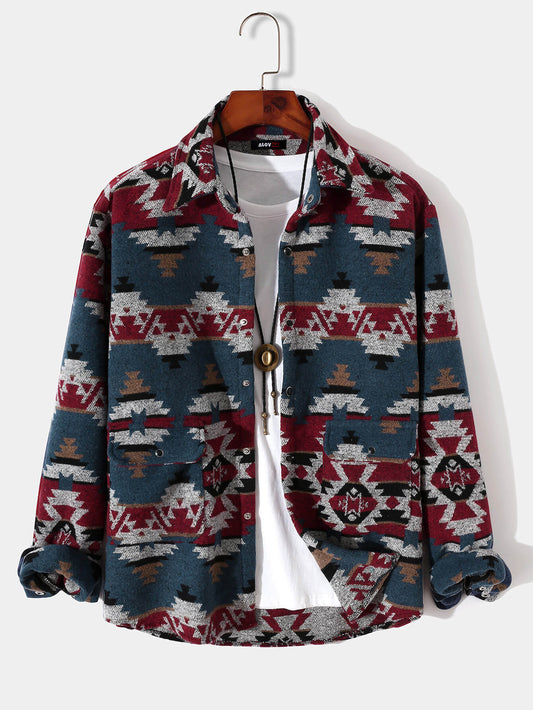 VARENO Blaue Hemdjacke