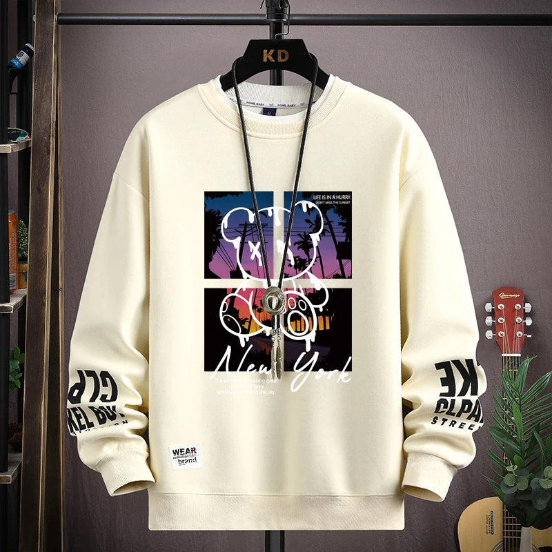 VARENO Sweatshirt mit Bären-Sonnenuntergang