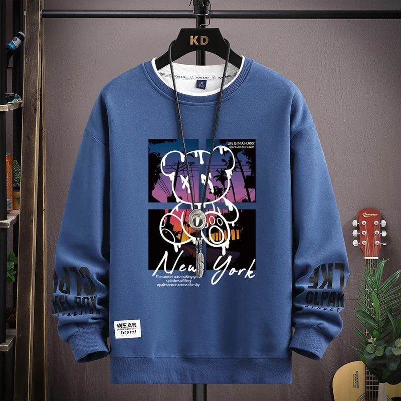 VARENO Sweatshirt mit Bären-Sonnenuntergang