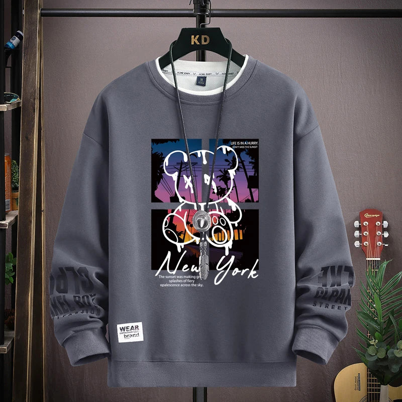 VARENO Sweatshirt mit Bären-Sonnenuntergang