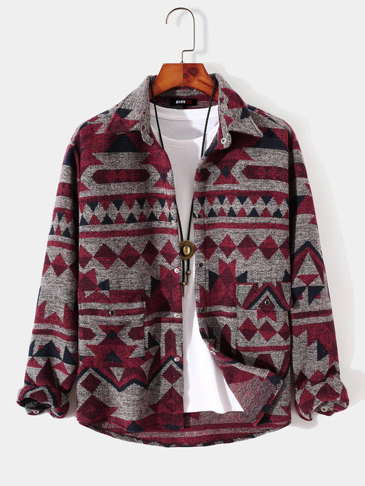 VARENO Burgunder Hemdjacke