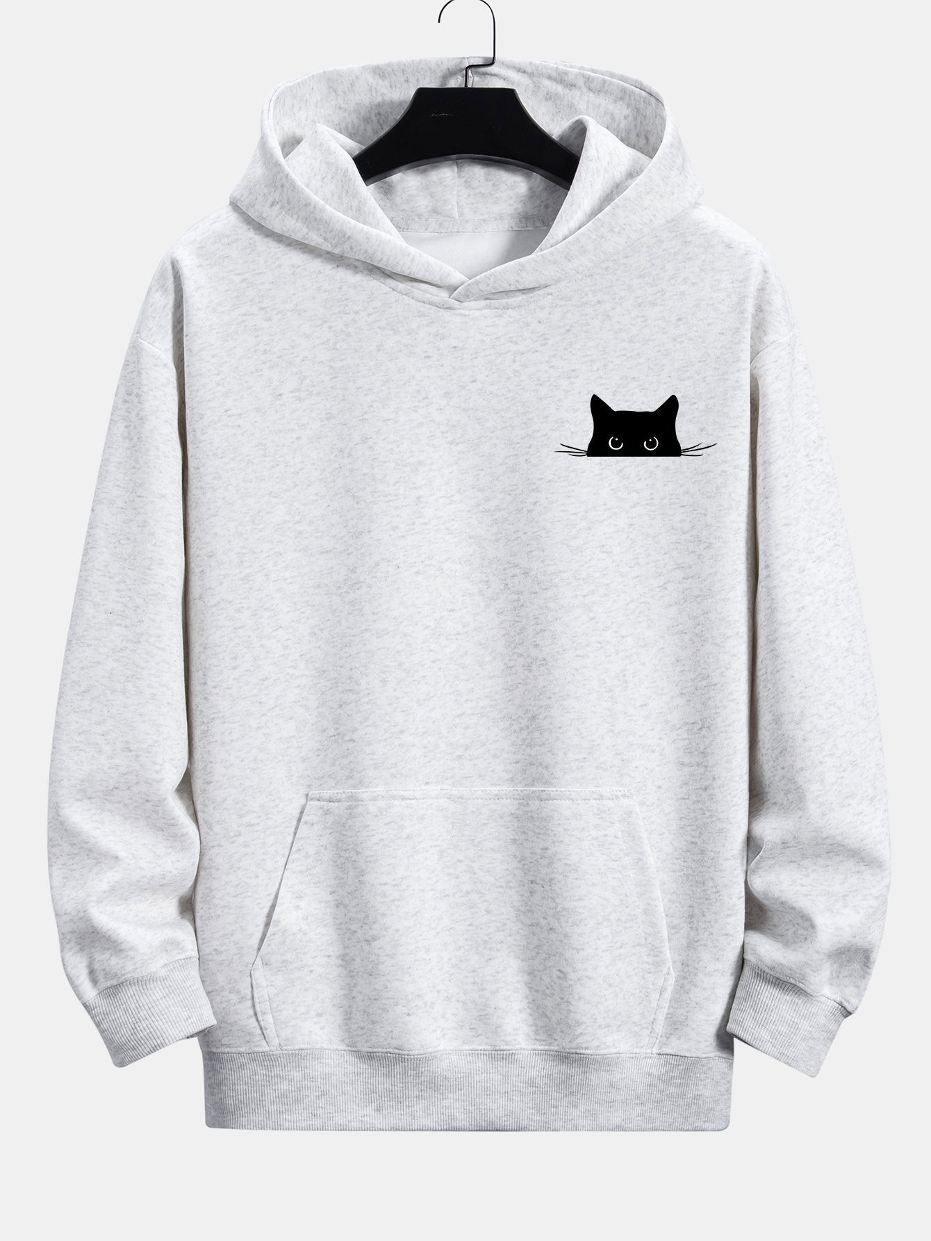 VARENO Schwarzer Kapuzenpullover mit Katzen-Passform