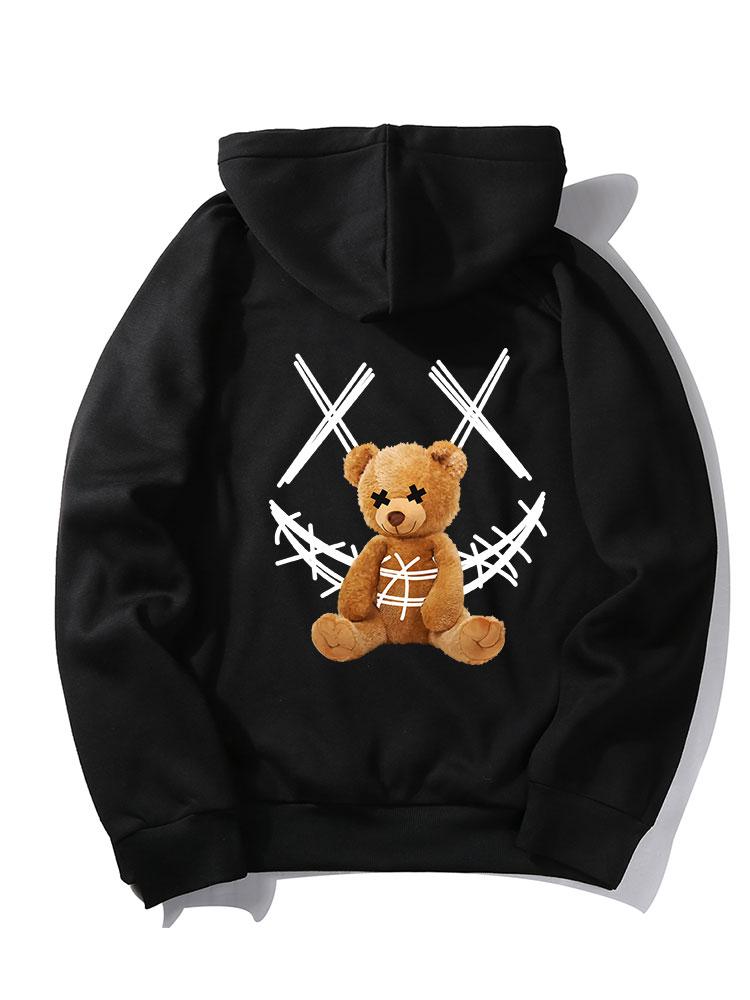 VARENO Smiley-Bär-Kapuzenpullover