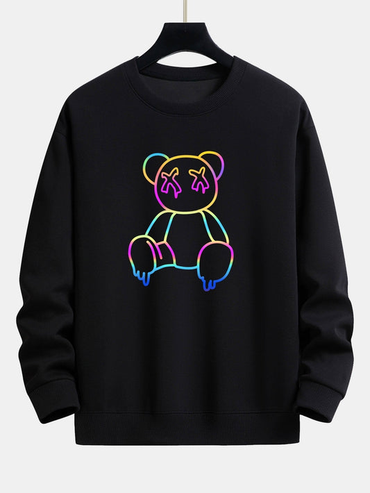 VARENO Sweatshirt mit Farbverlauf und Bärenmotiv