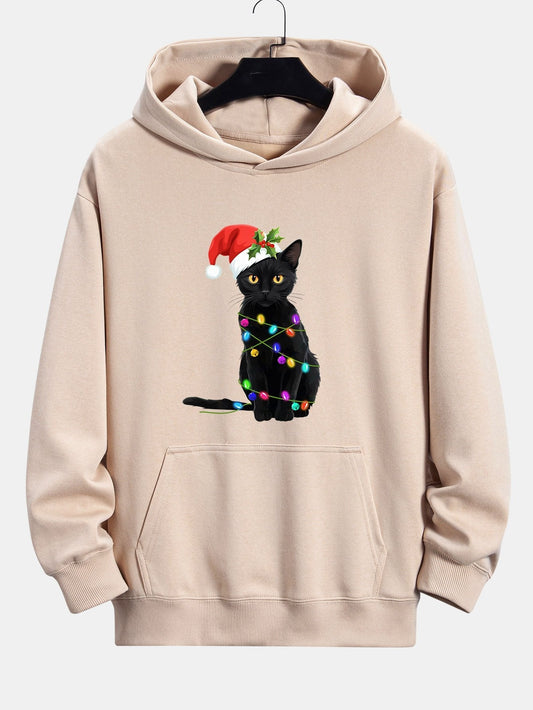 VARENO Weihnachtslichter-Katzen-Hoodie