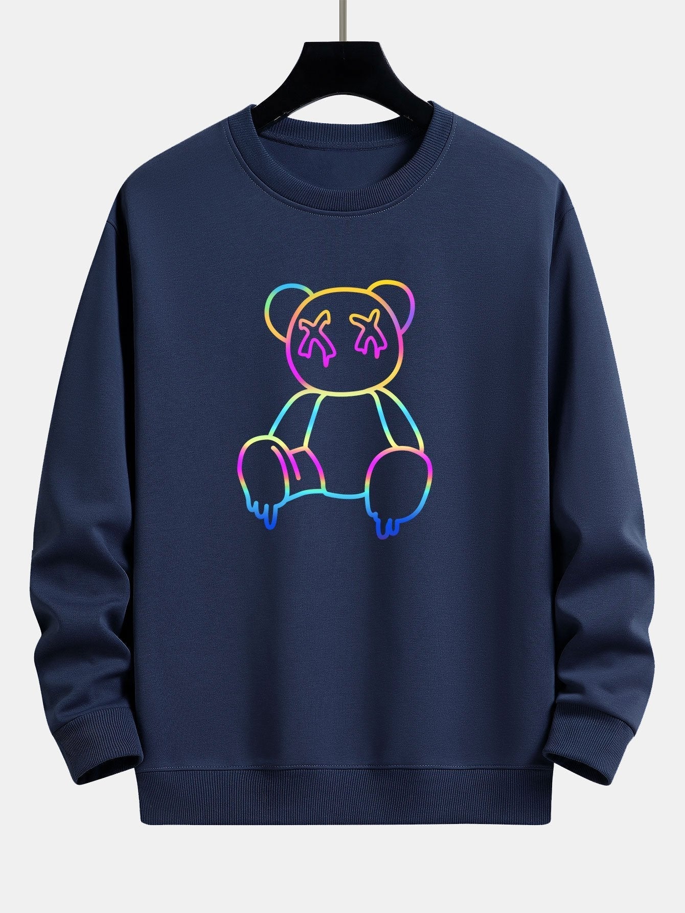 VARENO Sweatshirt mit Farbverlauf und Bärenmotiv