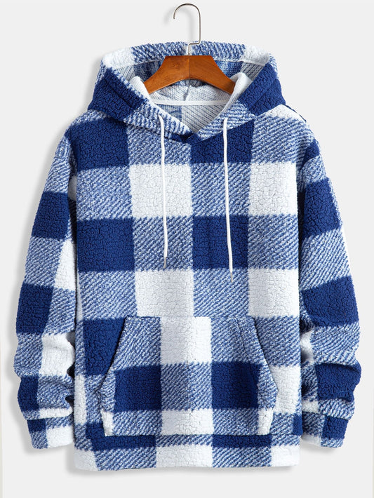 VARENO Kapuzenpullover mit Karomuster