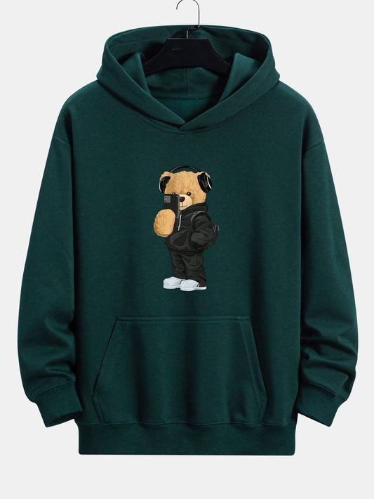 VARENO Kapuzenpullover mit Bärenmotiv