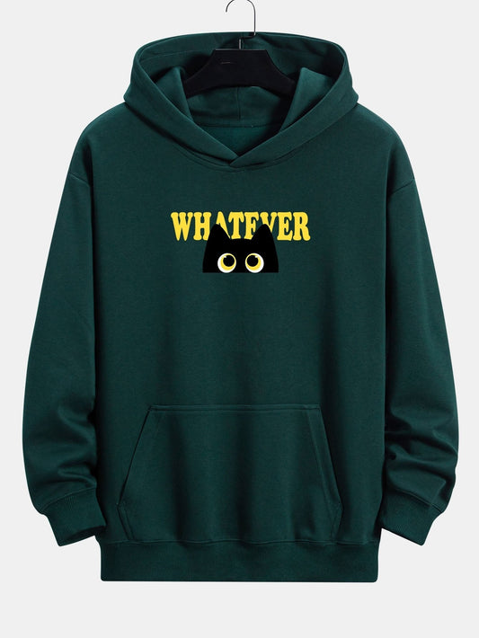 VARENO „Whatever“ Kapuzenpullover mit schwarzer Katze