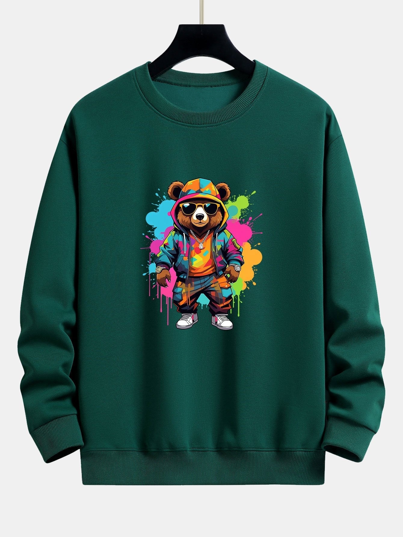 VARENO Sweatshirt mit Splash-Bear-Print
