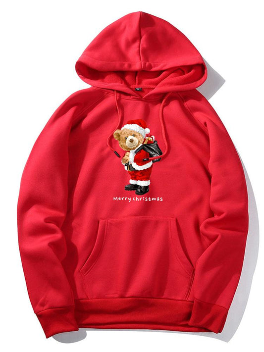VARENO Kapuzenpullover mit Weihnachtsbär-Print
